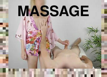 Massage Therapist In Kimono Gives A Happy Ending