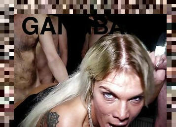 orgazm, impreza, mamuśki, niemieckie, gangbang, seks-grupowy, połykanie, podwójnie, na-twarz, sperma