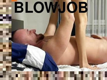 Gentle sex, super blowjob and cum in pussy