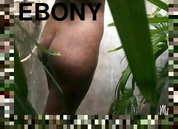 Ebony Babe Shower on Bali Vacation