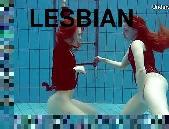 Hot lesbians Diana and Simonna underwater