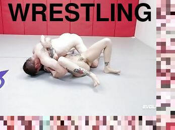 wrestling, tatuagem, pénis, áspero