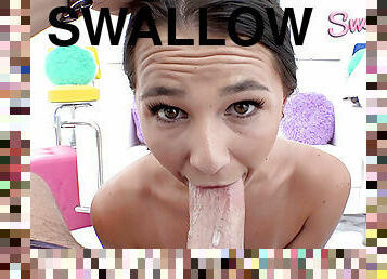 SWALLOWED Sexy spinner Liz Jordan lets loose