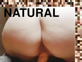 Thick Natural Ass Bounces On Dildo