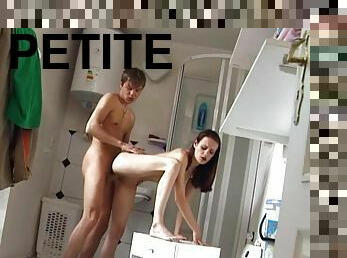 petite girl has anal sex in bathroom