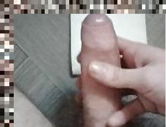 Uncut British Twink Wanks His Semi Hard Cock