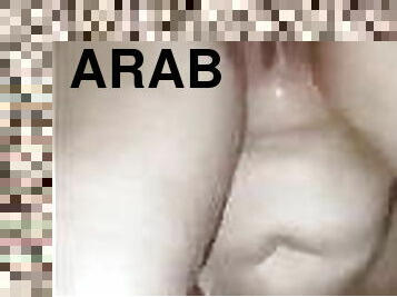 mamada, árabe, doble, mujer-vestida-hombre-desnudo, facial, penetración