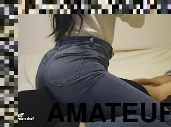 amador, escravo, fetiche, amante, jeans, cara-em-aperto, molhado