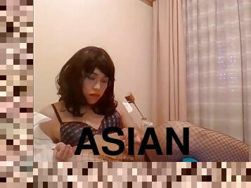 Cute asian ladyboy webcam dick play