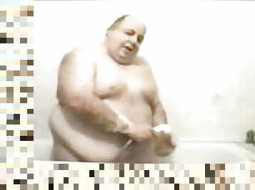 bañando, papá, gorda, mayor, gay, regordeta, regordeta-chubby, dad-girl, vieja, ducha