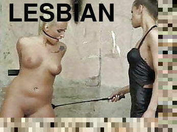 lesbisk, leke, bdsm, bound, europeisk, euro, bondage, spanking, lær, små-pupper