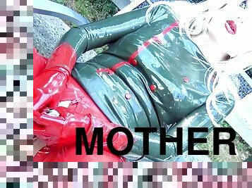 ALL MY MOTHERS LOVE - W - LATEX TS SLUT - RED LATEX PANTS -POV SHAVED PUSSY