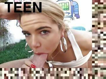 anal, adolescente, loira