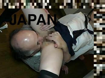 Amazing small titted Japanese youthful slut Nagomi is sucking penis in public