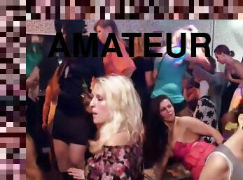 Euro party amateurs fucked on dancefloor