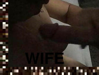 My wife sucks big white cock