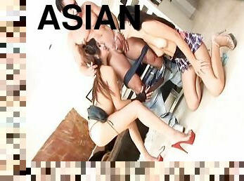 Two Young Asians Threesome