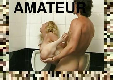 Getting railed by a fat cock in the bathroom - Telsev