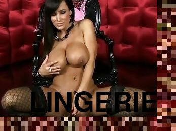 Lisa Ann masturbates in sexy lingerie and stockings