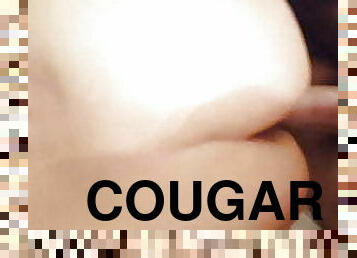 Whore cougar takes a big cock at home