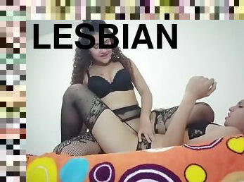 teen lesbians dildo play and scissoring