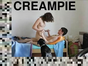 teenagerské, creampie, kowbojka