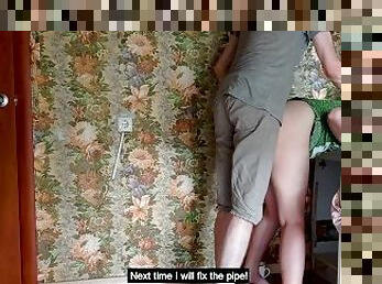 Wife cheats on cuckold husband with plumber