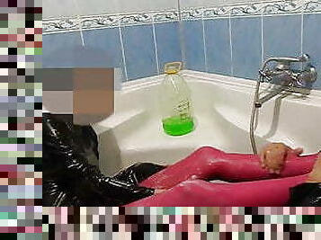 pantyhose bath fun