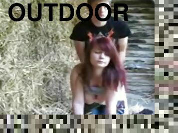 Redhead Cutie Gets Fucked Outdoors