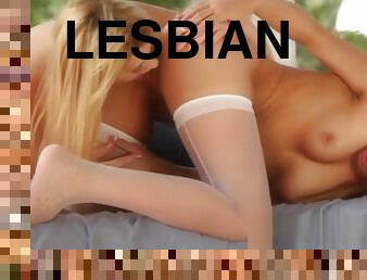 Beautiful lesbian goddeses making love