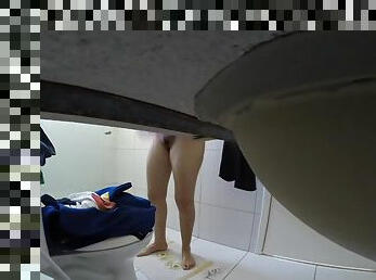 bañando, amateur, cámara, voyeur, ducha