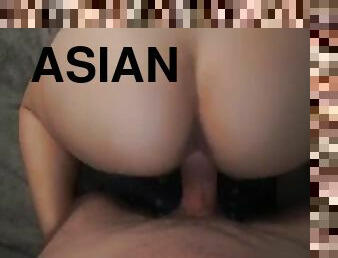 Asian whore gets her pussy rammed after a party