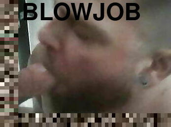 Blowjob and Facial, Bearded Guy in College Bathroom  namj8