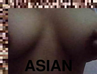 asiatisk, storatuttar, masturbation, kåt, knullande, tuttar, filipinsk