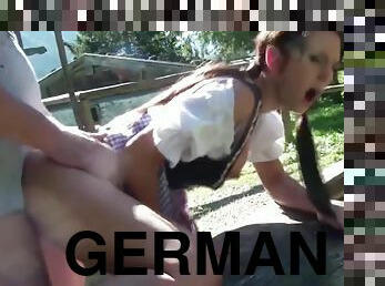 German Bavarian Eighteen Years Old Seduce To Screw Outdoor Like Heidi