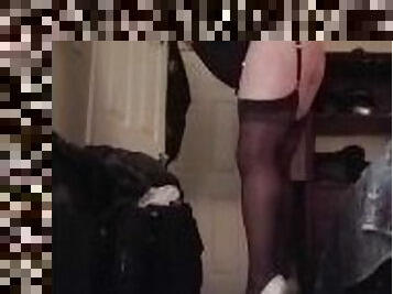 Hot crossdresser trap showing lingerie