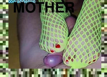 The stepmother got very excited ,put on a fishnet bodysuit and gave herself to her stepson ,he fucke