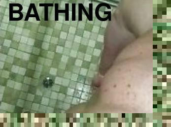 Horny guy plugs himself & jerks off in shower, dirty talking to his slutty girlfriend, huge cumshot