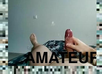 masturbation, amateur, ejaculation-sur-le-corps, énorme-bite, allemand, branlette, ejaculation, solo, bite