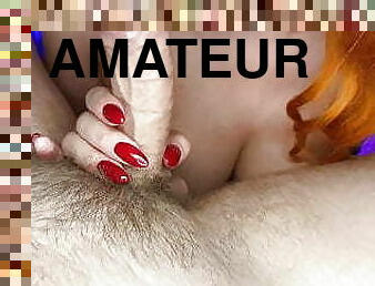 masturbation, amateur, fellation, ejaculation-sur-le-corps, branlette, rousse, secousses, point-de-vue, petite-amie, horny