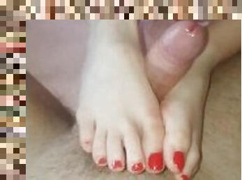 Best Red nail Footjob