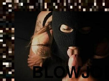 Masked Balaclava Blowjob Cum On Tongue