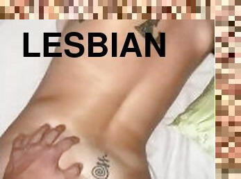 PAWG lesbian takes strap-on backshots