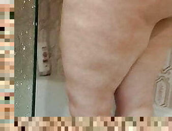 bañando, tetas-grandes, gorda, esposa, regordeta, regordeta-chubby, natural, ducha