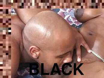 Black guy gets his cock sucked by the slutty black nurse