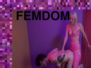 Strict Femdom Pegging After Grabbing Subs Balls