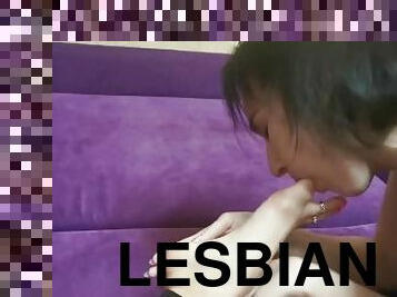 lesbo-lesbian, orja, jalat, fetissi, rakastajatar, dominointi, femdom, suihinotto-sucking, varpaat