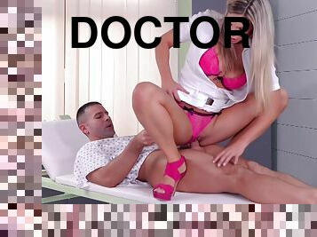 Blonde Doctor Takes Care Of Patients Hard Cock