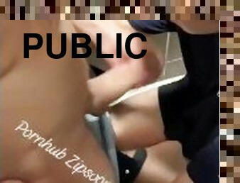 I cum on a barely twink boy in a public bathroom and got him dirty with sperm complication