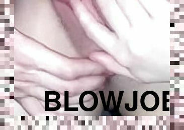 Blowjob turns to double penetration with dildo